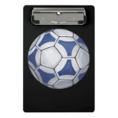 Blauw en wit Voetbal met naam Mini Klembord (Voorkant)