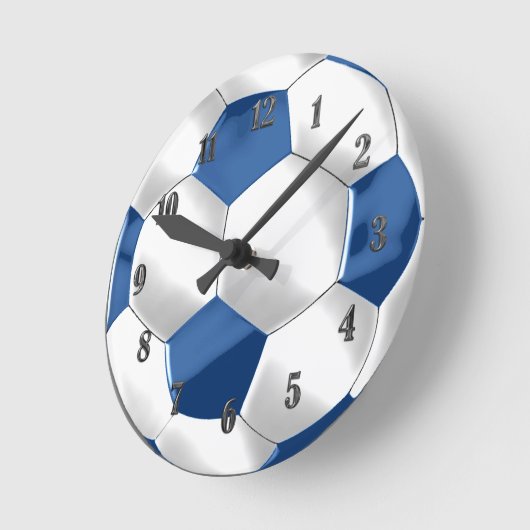 Blauw en wit Voetbal Ronde Klok (Hoek)