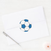 blauw en wit voetbal ronde sticker (Envelop)