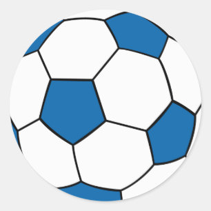 blauw en wit voetbal ronde sticker