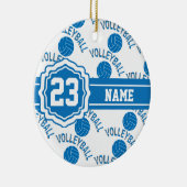 Blauw en wit volleybal keramisch ornament (Rechts)