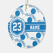 Blauw en wit volleybal keramisch ornament (Links)