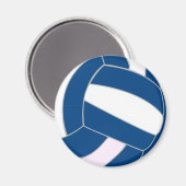 Blauw en wit volleybal magneet (Voorkant / Achterkant)