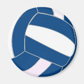 Blauw en wit volleybal magneet (Voorkant)