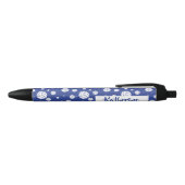Blauw en wit Volleybalpatroon Zwarte Inkt Pen (Bovenkant)