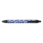 Blauw en wit Volleybalpatroon Zwarte Inkt Pen (Achterkant)