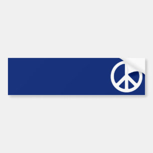 Blauw en wit vredessymbool bumpersticker