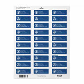 Blauw en wit vredessymbool etiket (Full Sheet)