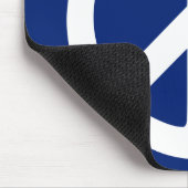 Blauw en wit vredessymbool muismat (Hoek)