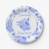 Blauw en wit Vrijgezellenfeest Papier Bord (Voorkant)