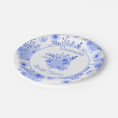 Blauw en wit Vrijgezellenfeest Papier Bord (Gekanteld)