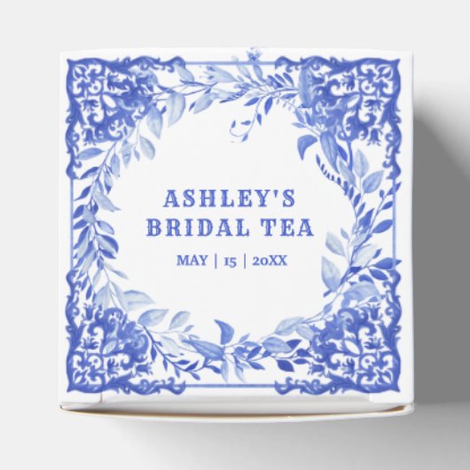 Blauw en wit Vrijgezellenfeest voor de vetdoos Bedankdoosjes (Bovenkant)