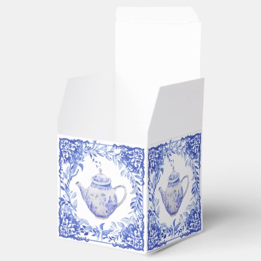 Blauw en wit Vrijgezellenfeest voor de vetdoos Bedankdoosjes (Geopend)