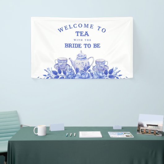 Blauw en wit Vrijgezellenfeest Welkom Spandoek (Beurs)