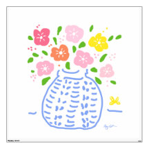 Blauw en wit wandstaal