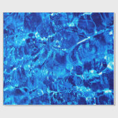 Blauw en wit water cadeaupapier (Vlak)
