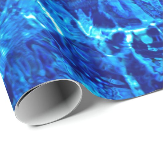 Blauw en wit water cadeaupapier (Rol Hoek)