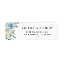 Blauw en wit waterverf bloemen en groen