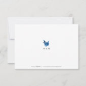 Blauw en wit waterverf bloemenbruiloft dank u bedankkaart (Achterkant)