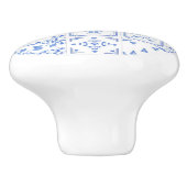 Blauw en wit Waterverf delft tapepatroon Keramische Knop (Zijkant)