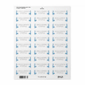 Blauw en wit waterverf filmomhulde tablet etiket (Full Sheet)