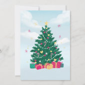 Blauw en Wit Waterverf Kerst Baby shower Kaart (Achterkant)