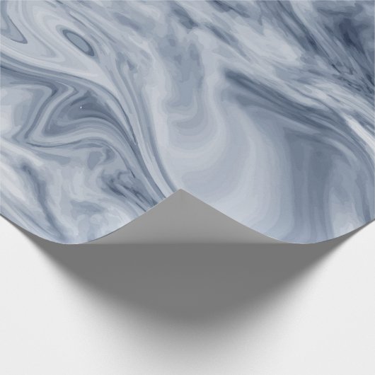 Blauw en wit Waterverf marmer Cadeaupapier (Hoek)