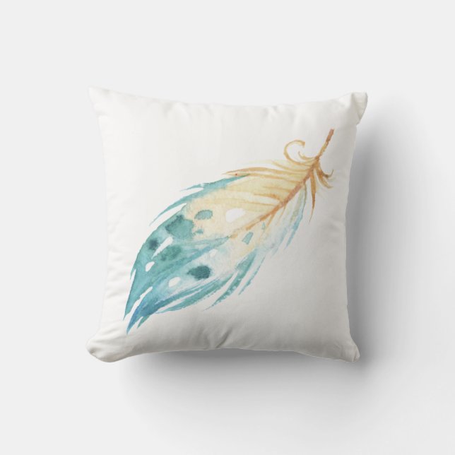 Blauw en wit Waterverf, ontwerp Kussen (Voorkant)