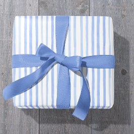 Blauw en wit Waterverf Stripe-omslagpapier Cadeaupapier