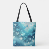 BLAUW EN WIT WATERVERF VALENTIJN HARTEN TOTE BAG (Achterkant)