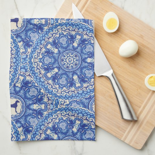 BLAUW- EN WIT-WEIM TOWEL 16 x 24 inch Theedoek (Quarter Fold)