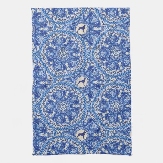 BLAUW- EN WIT-WEIM TOWEL 16 x 24 inch Theedoek (Verticaal)