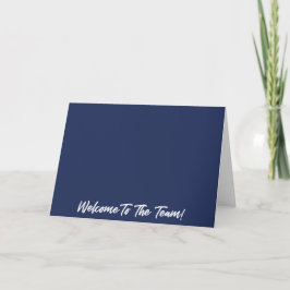 Blauw en Wit Welkom bij het Team Nieuwe Medewerker Kaart