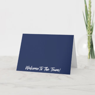 Blauw en Wit Welkom bij het Team Nieuwe Medewerker Kaart