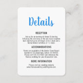 Blauw en Wit Whimsical Kustbruiloft Informatiekaartje (Voorkant)