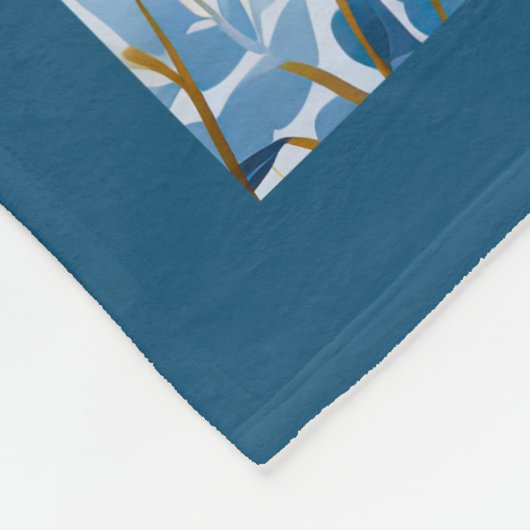 Blauw en wit Wildbloemen Fleece Deken (Hoek)