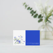 Blauw en Wit Wilde Bloem Visitekaartjes (Staand voorkant)