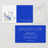 Blauw en Wit Wilde Bloem Visitekaartjes (Voorkant / Achterkant)