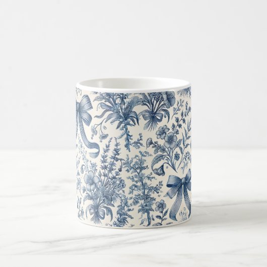 Blauw en wit  Wildflowers and Bows Koffiemok (Center)