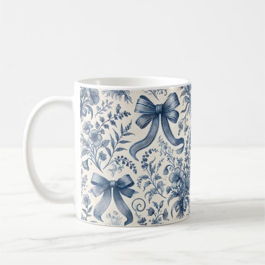 Blauw en wit  Wildflowers and Bows Koffiemok (Links)