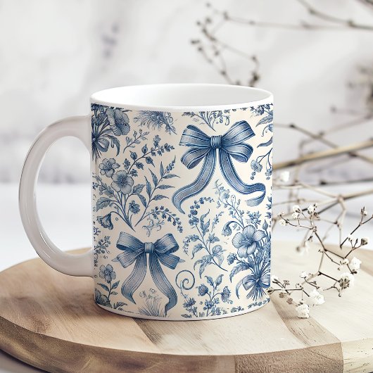 Blauw en wit  Wildflowers and Bows Koffiemok
