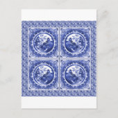Blauw en wit, wilg patroonontwerp briefkaart (Voorkant)