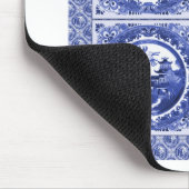 Blauw en wit, wilg patroonontwerp muismat (Hoek)