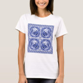 Blauw en wit, wilg patroonontwerp t-shirt (Voorkant)