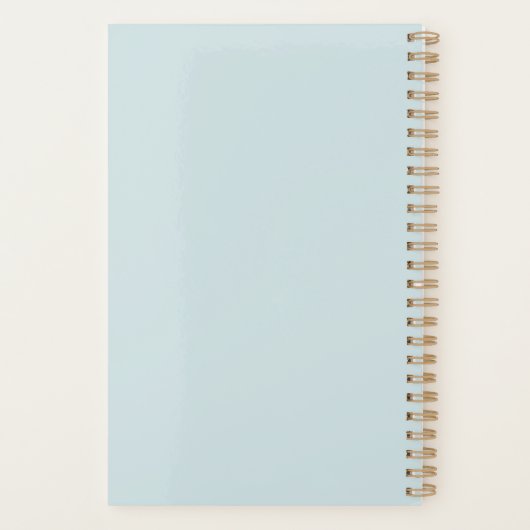 Blauw en wit Winter Bloemen Bucket List Planner (Achterkant)