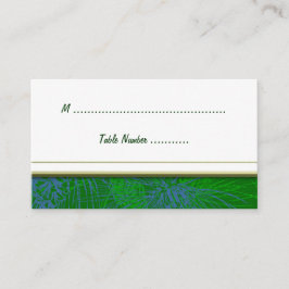 Blauw en Wit Winter Pine Custom Table Plaatskaart Plaatskaartje