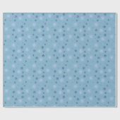 Blauw en wit Winter Sneeuwvlok Patroon Cadeaupapier (Vlak)