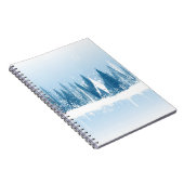 Blauw en wit winterschuurverfontwerp notitieboek (Rechterzijde)