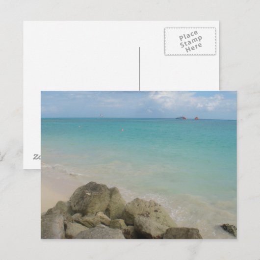 Blauw en wit zand... briefkaart (Voorkant / Achterkant)