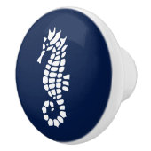 Blauw en wit Zee Dierkust Keramische Knop (Rechts)